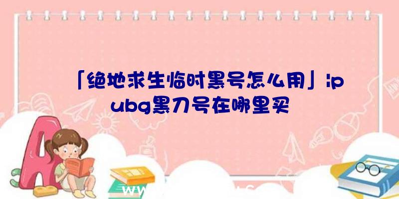 「绝地求生临时黑号怎么用」|pubg黑刀号在哪里买